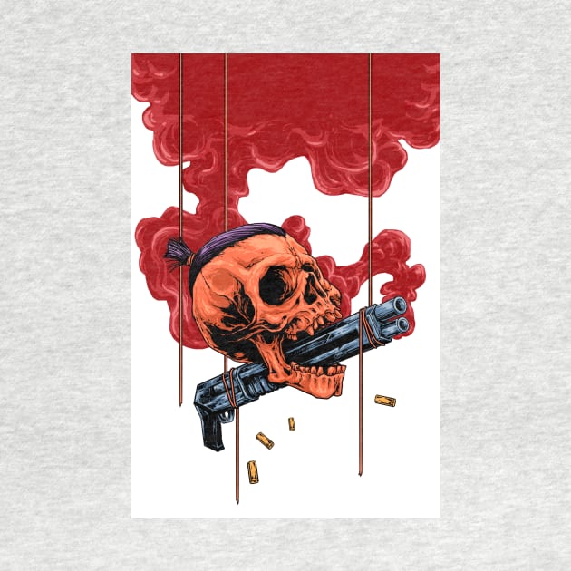 Skull and gun by akawork280
